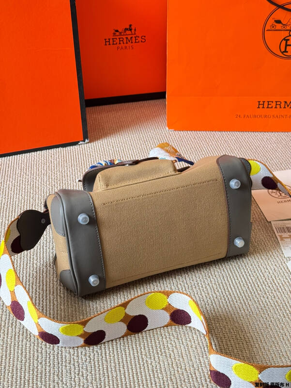 Hermes Birkin Cargo Beige canvas with gray leather 25 handbag — AAA Quality Replica