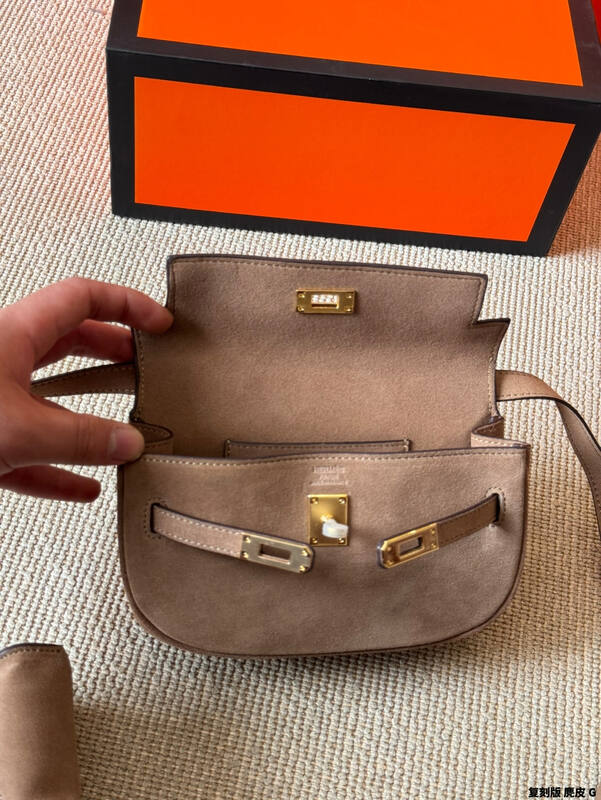 Hermes Mini Della Cavalleria Taupe Suede crossbody — 1:1 Replica