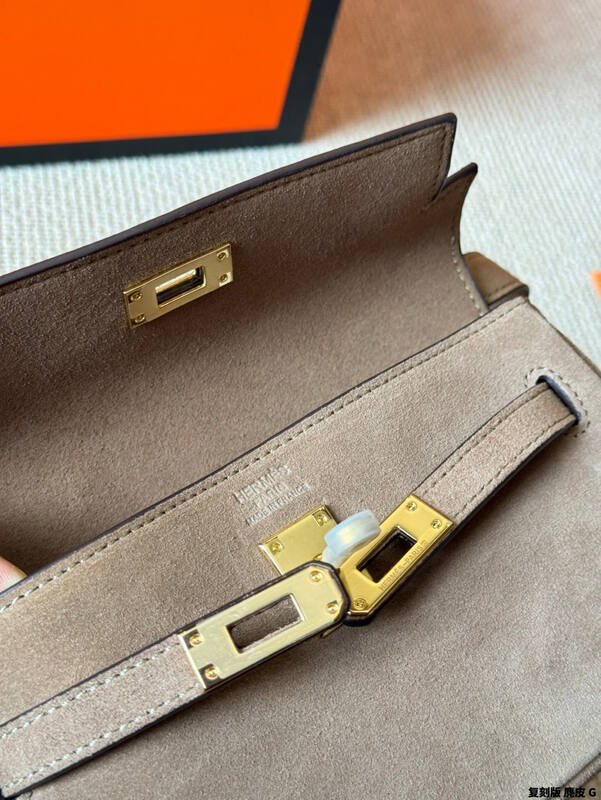 Hermes Mini Della Cavalleria Taupe Suede crossbody — 1:1 Replica