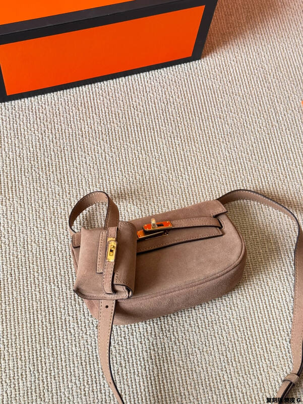 Hermes Mini Della Cavalleria Taupe Suede crossbody — 1:1 Replica