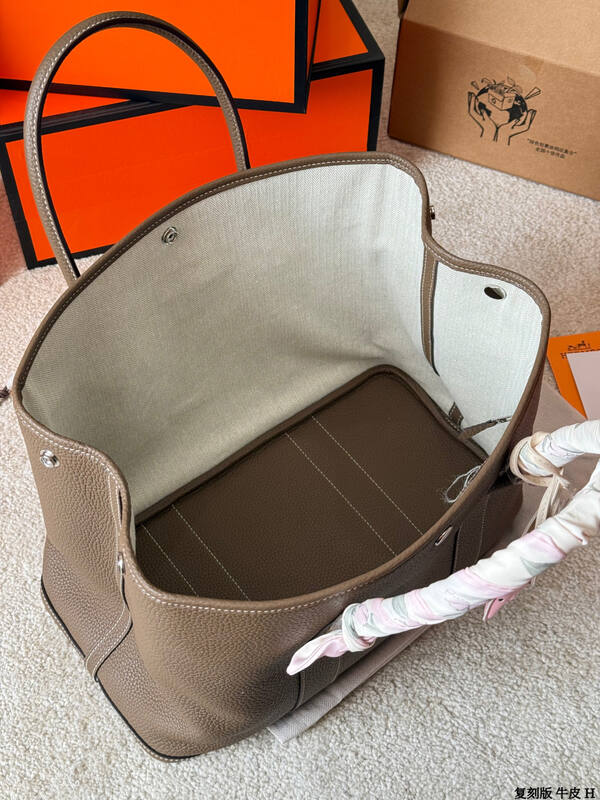 Hermes Garden Party Taupe Etoupe leather tote — AAA Quality Replica