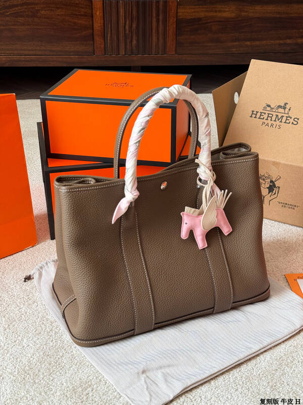 Hermes Garden Party Taupe Etoupe leather tote — AAA Quality Replica
