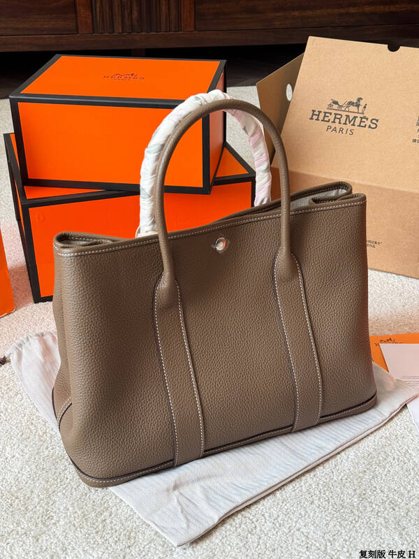 Hermes Garden Party Taupe Etoupe leather tote — AAA Quality Replica