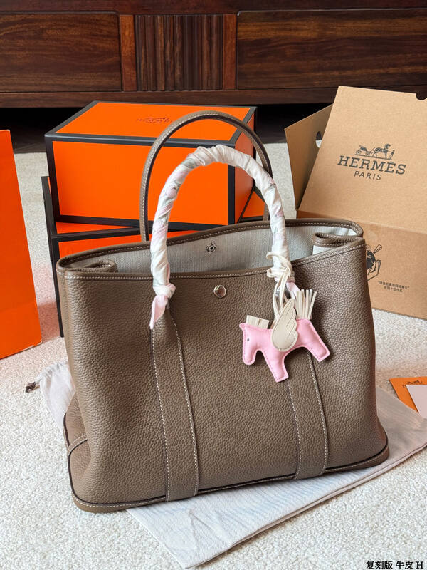 Hermes Garden Party Taupe Etoupe leather tote — AAA Quality Replica