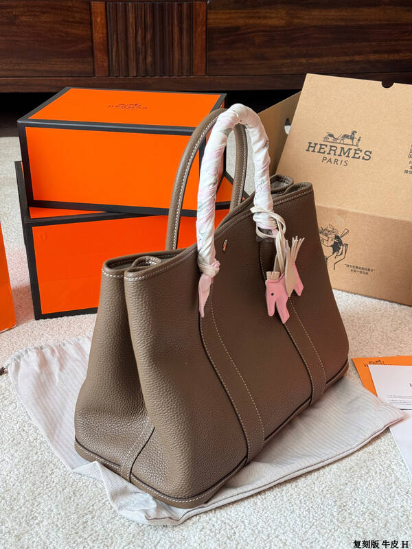 Hermes Garden Party Taupe Etoupe leather tote — AAA Quality Replica