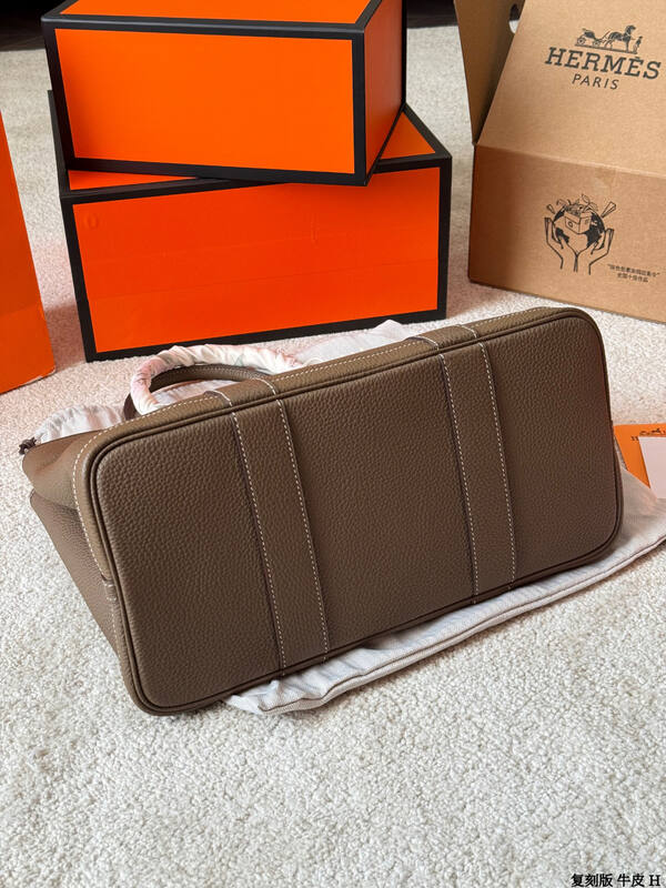 Hermes Garden Party Taupe Etoupe leather tote — AAA Quality Replica
