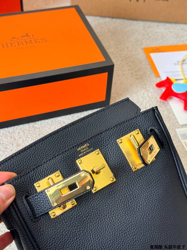 Hermes Kelly Ado Black crossbody — Premium Replica