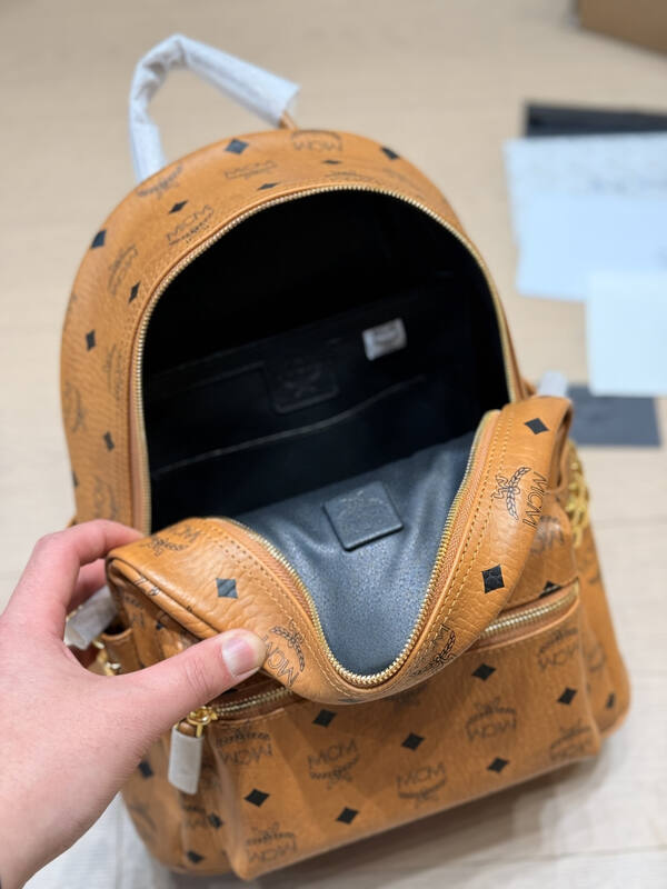 MCM Stark Cognac Visetos backpack — Top Quality Replica