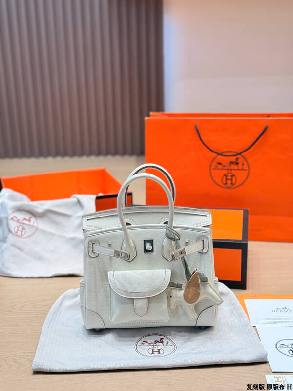 Hermes Birkin Cargo White canvas and leather everyday — Top Quality Replica