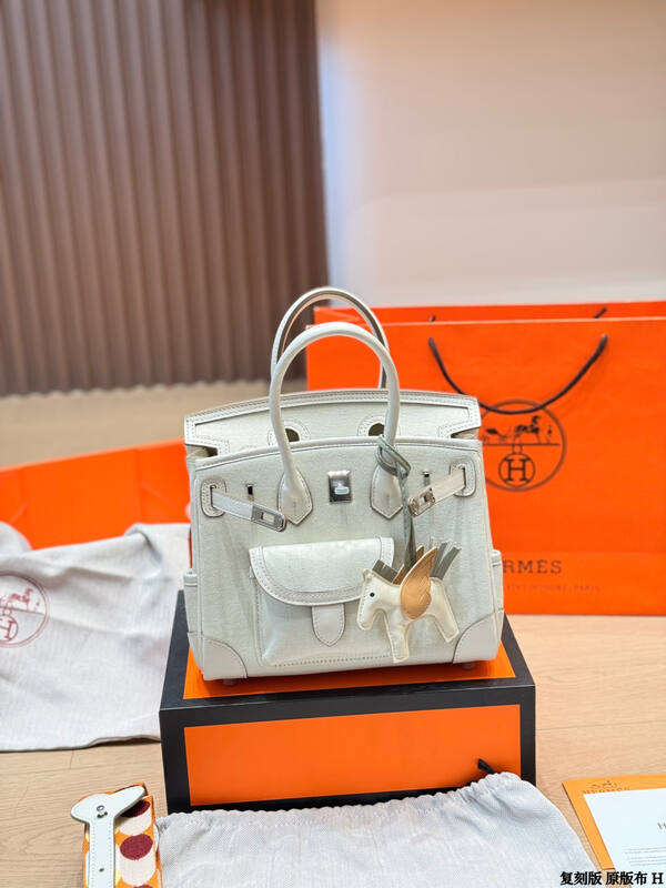 Hermes Birkin Cargo White canvas and leather everyday — Top Quality Replica