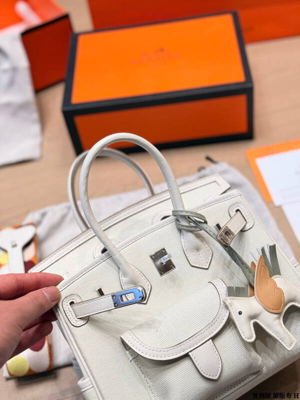 Hermes Birkin Cargo White canvas and leather everyday — Top Quality Replica
