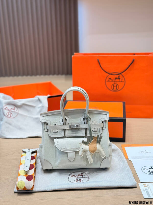 Hermes Birkin Cargo White canvas and leather everyday — Top Quality Replica