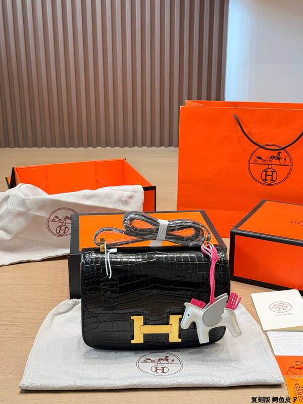 Hermes Constance Black crocodile leather shoulder — 1:1 Replica