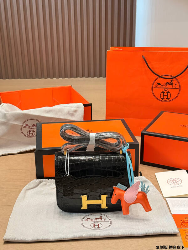Hermes Constance Black crocodile leather shoulder — 1:1 Replica