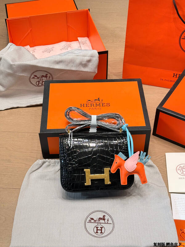 Hermes Constance Black crocodile leather shoulder — 1:1 Replica