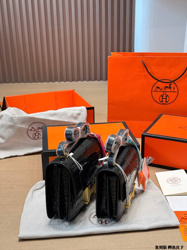 Hermes Constance Black crocodile leather shoulder — 1:1 Replica