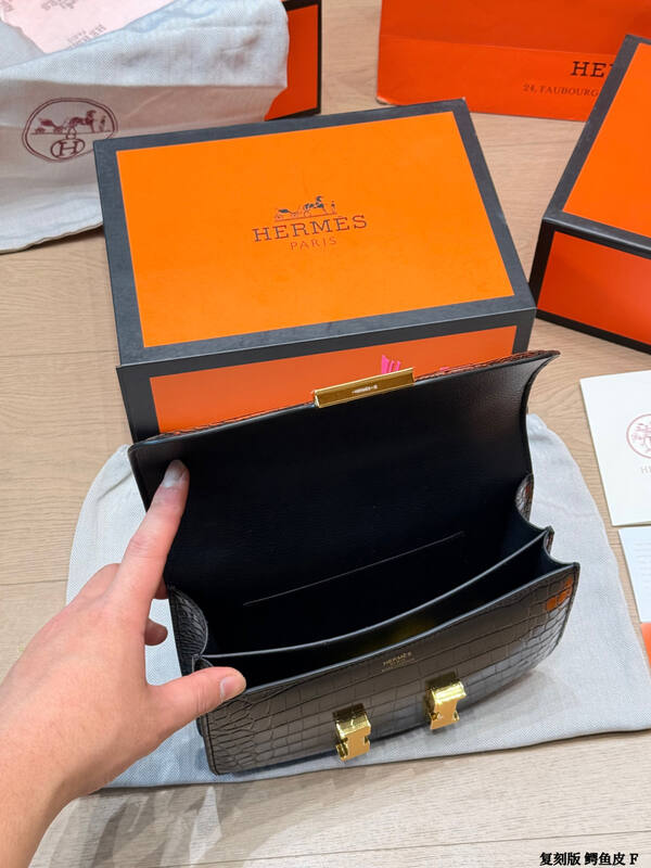 Hermes Constance Black crocodile leather shoulder — 1:1 Replica