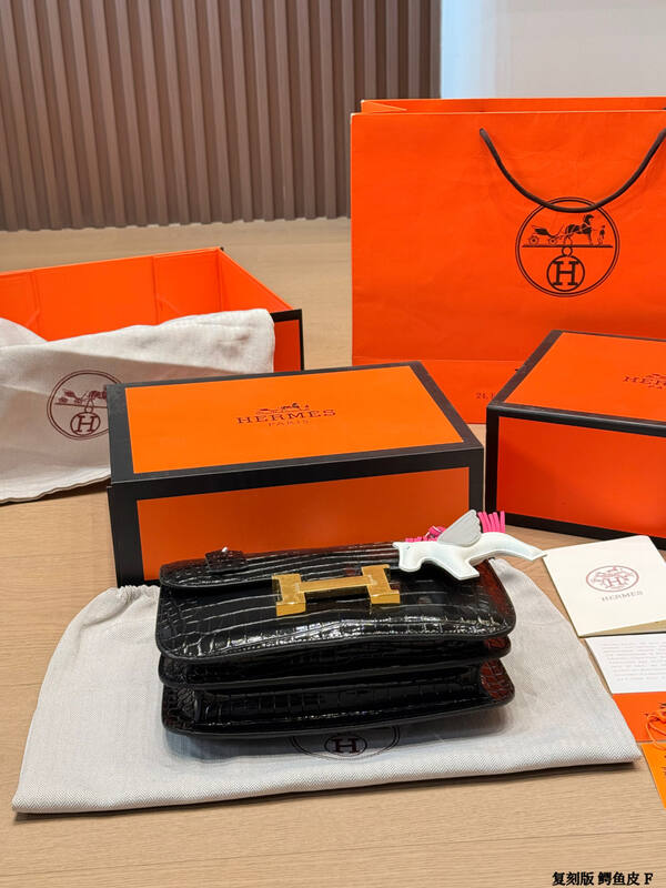 Hermes Constance Black crocodile leather shoulder — 1:1 Replica