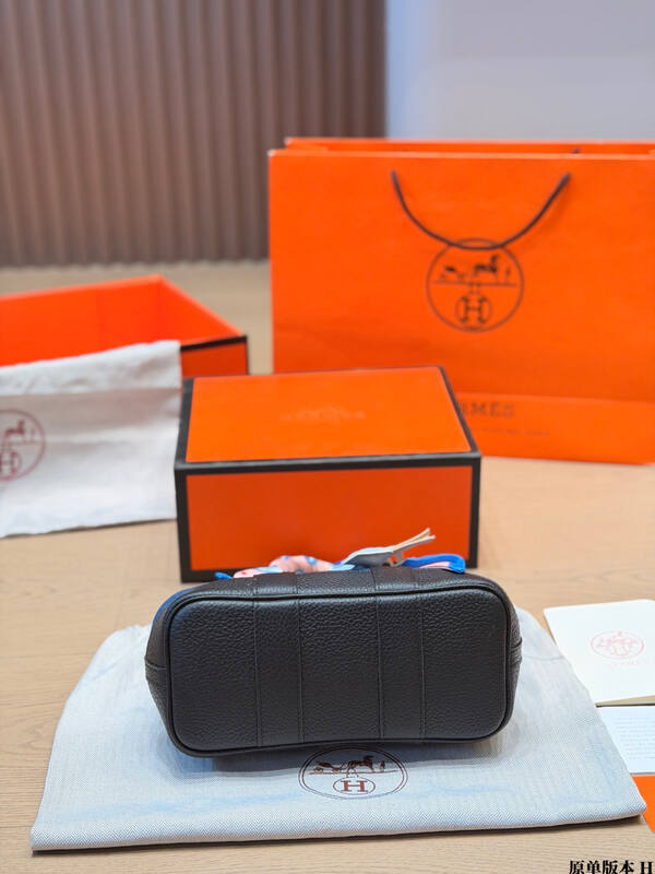 Hermes Garden Party Blue denim and Black leather everyday — 1:1 Replica