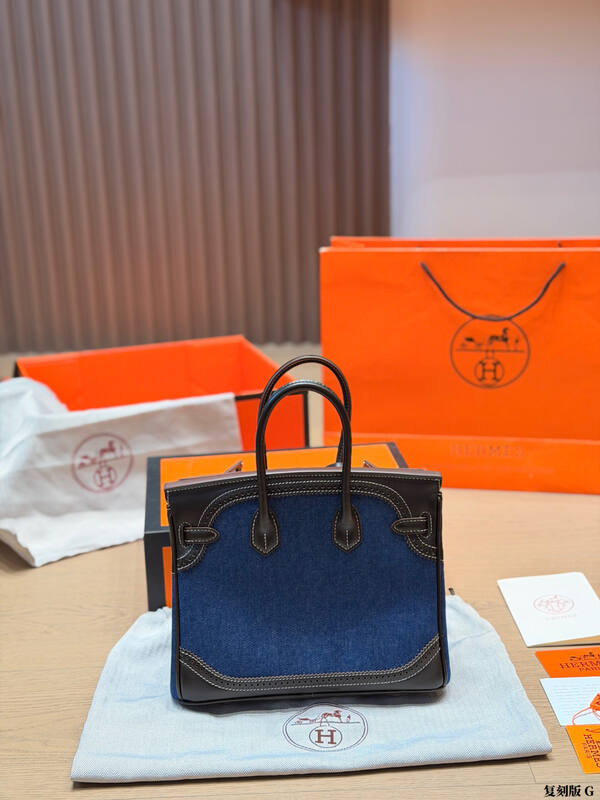 Hermes Birkin Ebony and denim everyday — AAA Quality Replica