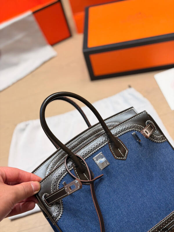 Hermes Birkin Ebony and denim everyday — AAA Quality Replica