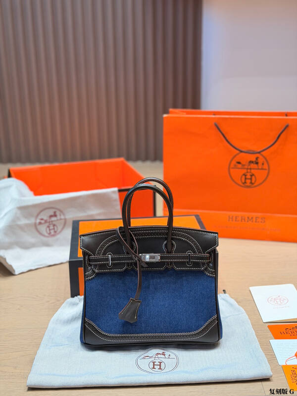 Hermes Birkin Ebony and denim everyday — AAA Quality Replica