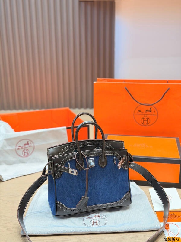 Hermes Birkin Ebony and denim everyday — AAA Quality Replica
