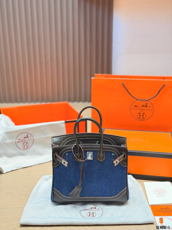 Hermes Birkin Ebony and denim everyday — AAA Quality Replica
