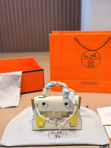 Hermes Kelly Doll Picto Craie Beige multicolor crossbody Premium Replica