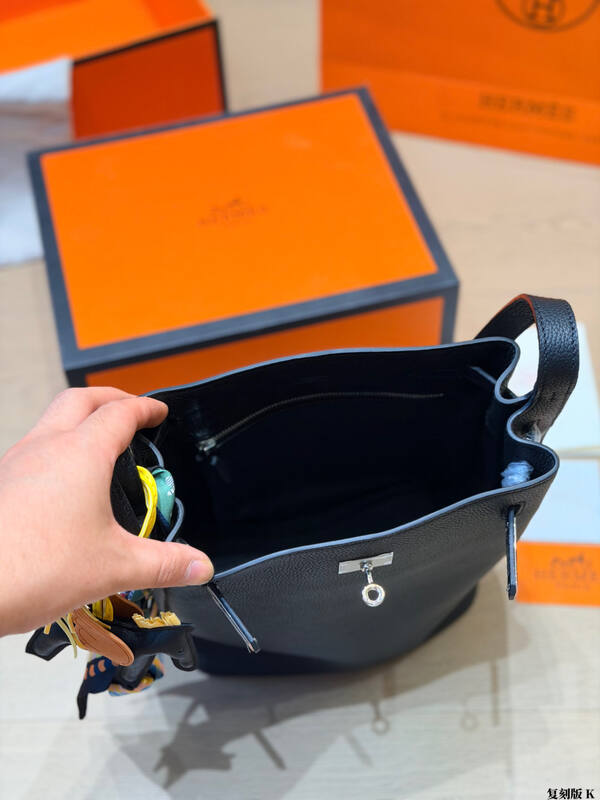 Hermes So Kelly Black leather shoulder — Top Quality Replica