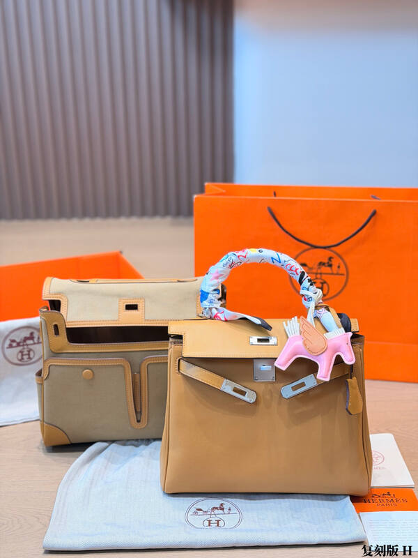 Hermes Cargo Birkin Toile and tan 28 tote — Premium Replica