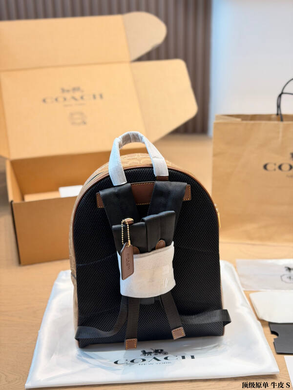 Coach Khaki Signature Coated Canvas 25x30x12cm backpack — Premium Replica