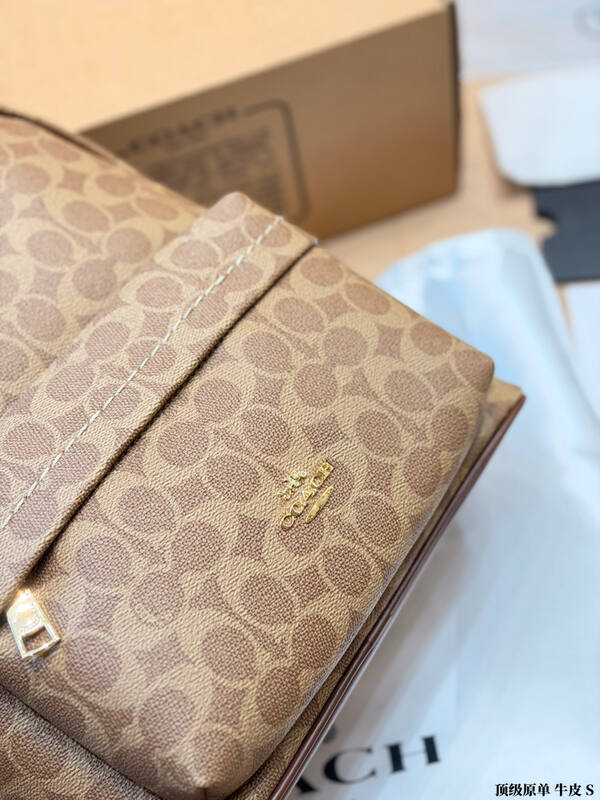 Coach Khaki Signature Coated Canvas 25x30x12cm backpack — Premium Replica