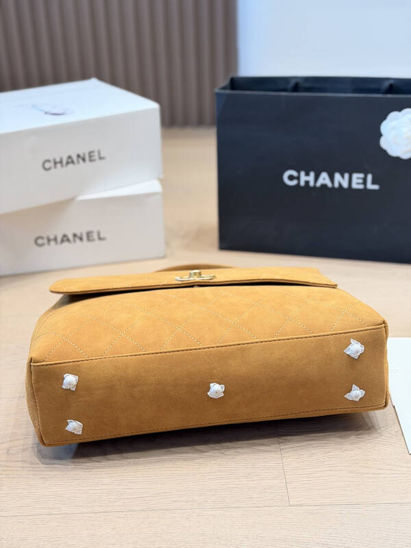 Chanel Coco Handle Tan suede shoulder — Top Quality Replica