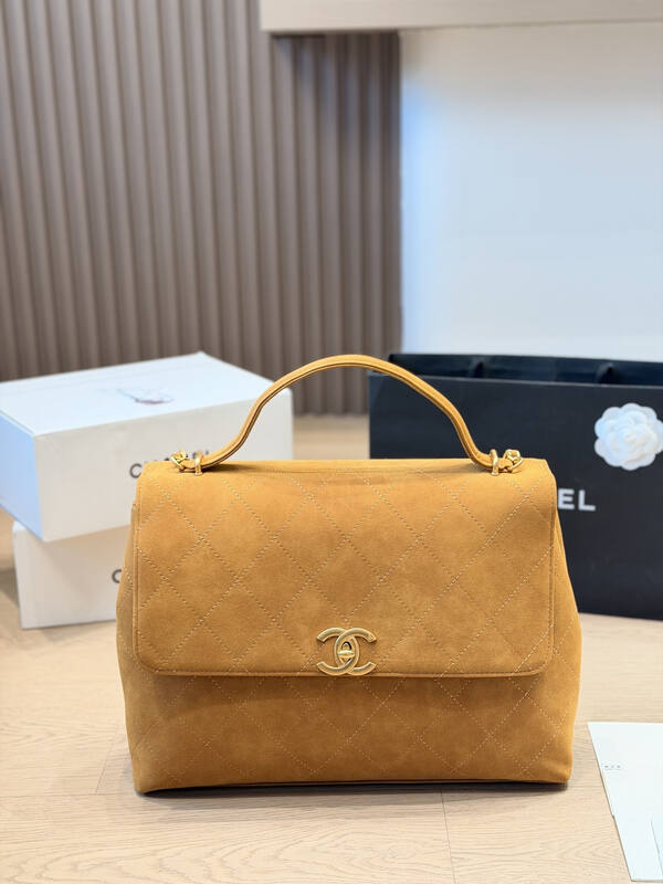 Chanel Coco Handle Tan suede shoulder — Top Quality Replica