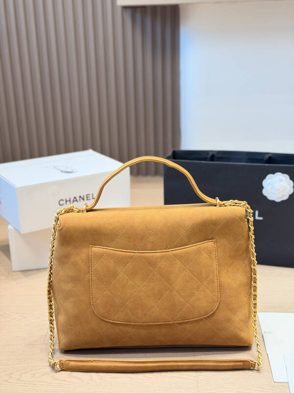 Chanel Coco Handle Tan suede shoulder — Top Quality Replica