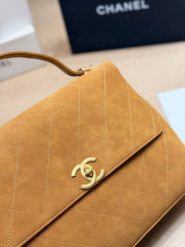 Chanel Coco Handle Tan suede shoulder — Top Quality Replica