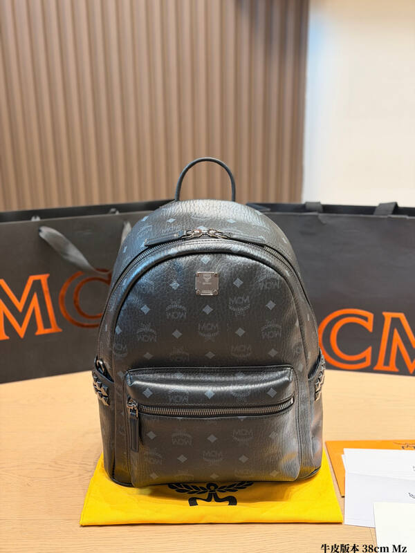 MCM Stark Beige Visetos backpack — Premium Replica