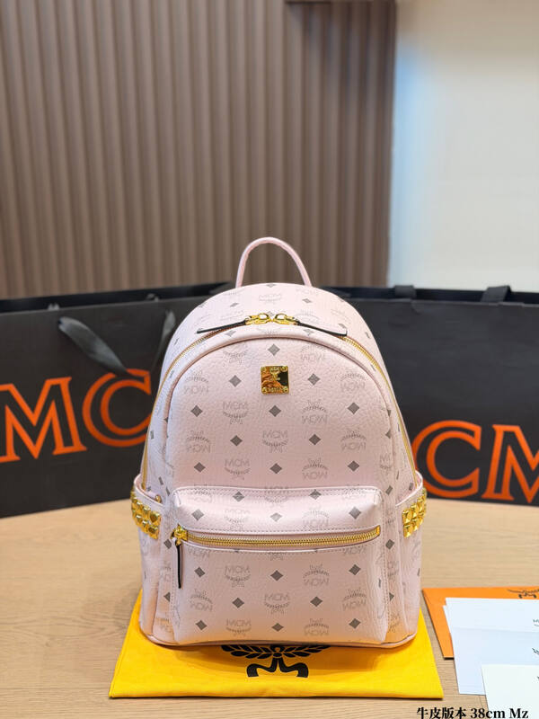 MCM Stark Beige Visetos backpack — Premium Replica