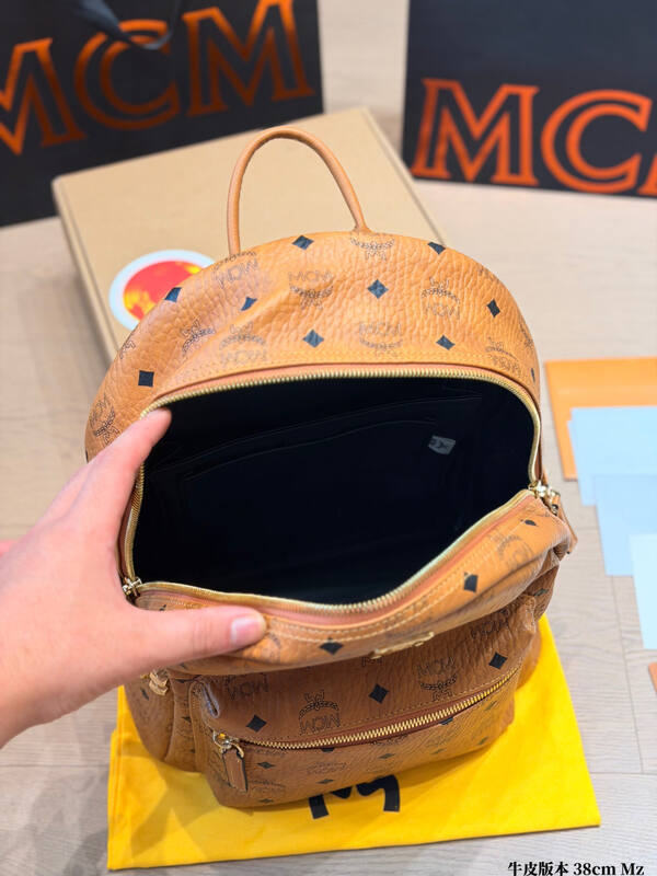 MCM Stark Cognac Visetos backpack — 1:1 Replica