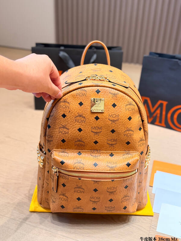 MCM Stark Cognac Visetos backpack — 1:1 Replica