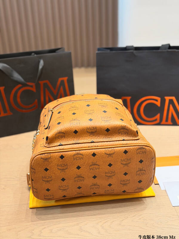 MCM Stark Cognac Visetos backpack — 1:1 Replica
