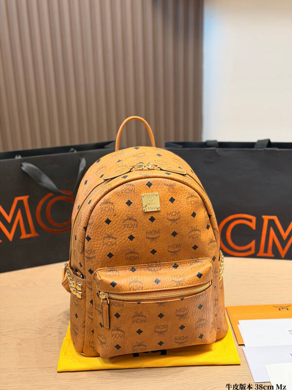 MCM Stark Cognac Visetos backpack — 1:1 Replica