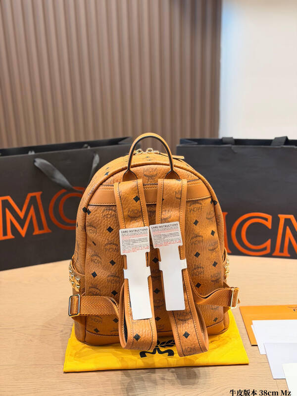 MCM Stark Cognac Visetos backpack — 1:1 Replica