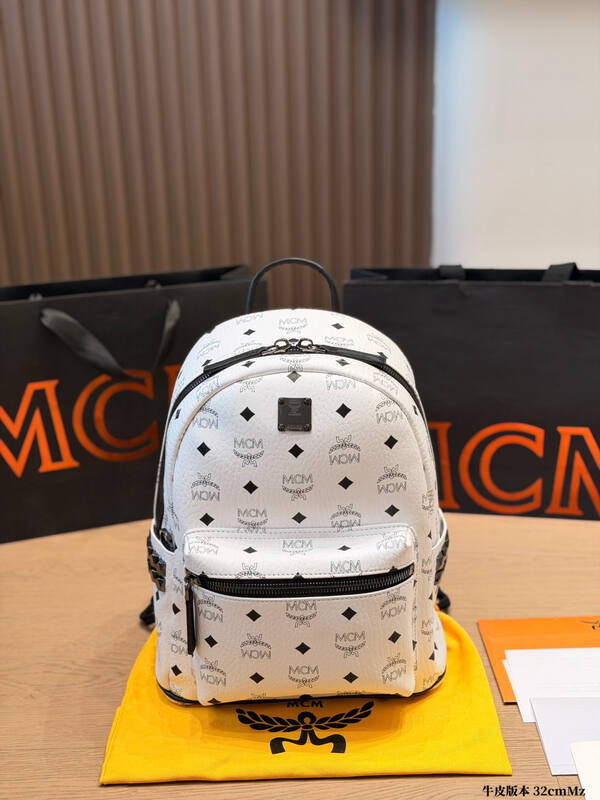 MCM Stark Black Visetos backpack — AAA Quality Replica