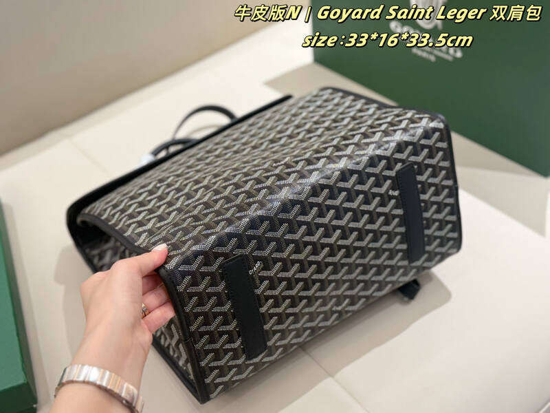 Goyard Saint Leger Black Canvas 33*16*33.5cm backpack — Premium Replica