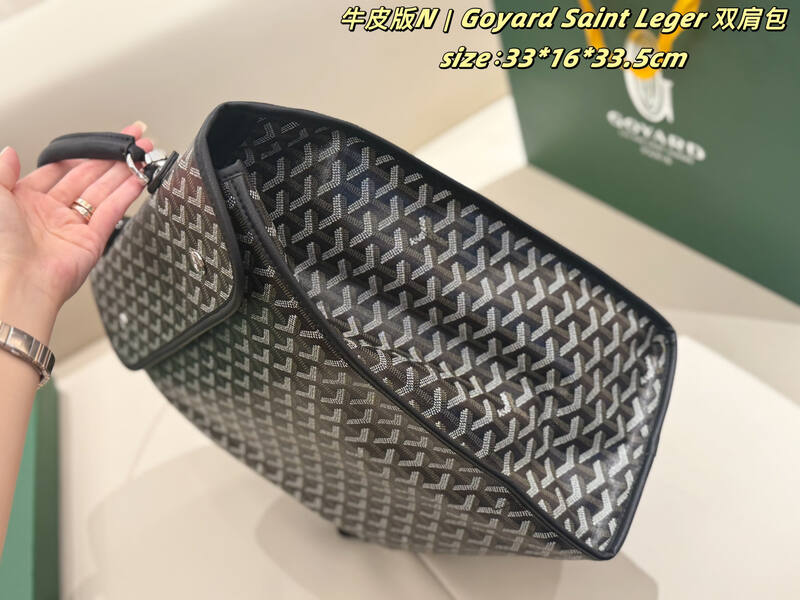 Goyard Saint Leger Black Canvas 33*16*33.5cm backpack — Premium Replica