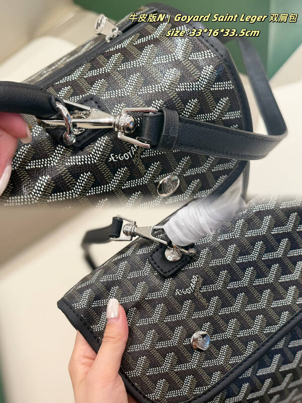 Goyard Saint Leger Black Canvas 33*16*33.5cm backpack — Premium Replica