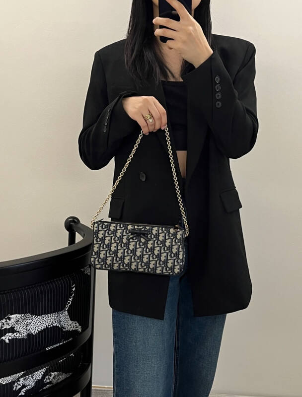 Dior Promenade Oblique Beige Black crossbody — Premium Replica