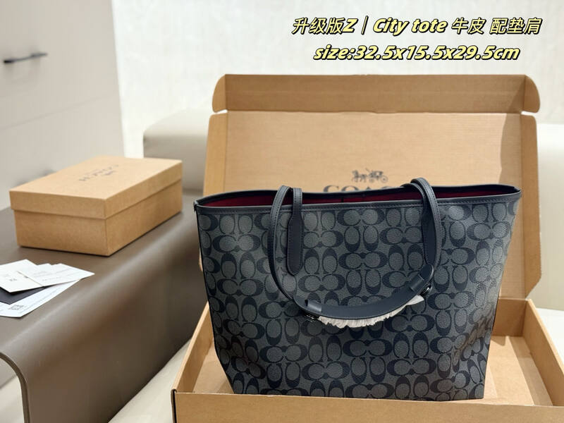 Coach City Black 38x28x15cm shoulder bag — Premium Replica